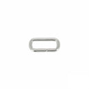 Passant rectangulaire à angles arrondis en nickelé, pour boucle en fil de 3 mm, dimensions 20x6 mm, pour bijoux ou cordons.