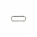 Passant rectangulaire en nickelé avec angles arrondis, fil 3mm, pour bijoux ou travaux de bijouterie.