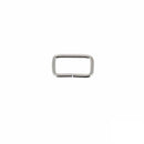 Lot de 10 passants rectangulaires en nickelé, fil fin, dimensions 18x8mm, pour accessoires en bijouterie ou couture.