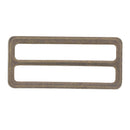 Passant double rectangulaire et plat en laiton vieilli, bouclerie pour bijoux, longueur 40 mm.