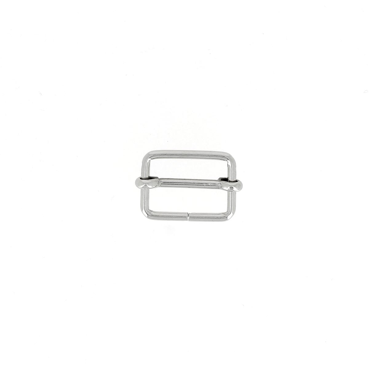 Boucle coulissante en fil fin nickelé, pièce de bouclerie de 16x10mm pour création jewelry.