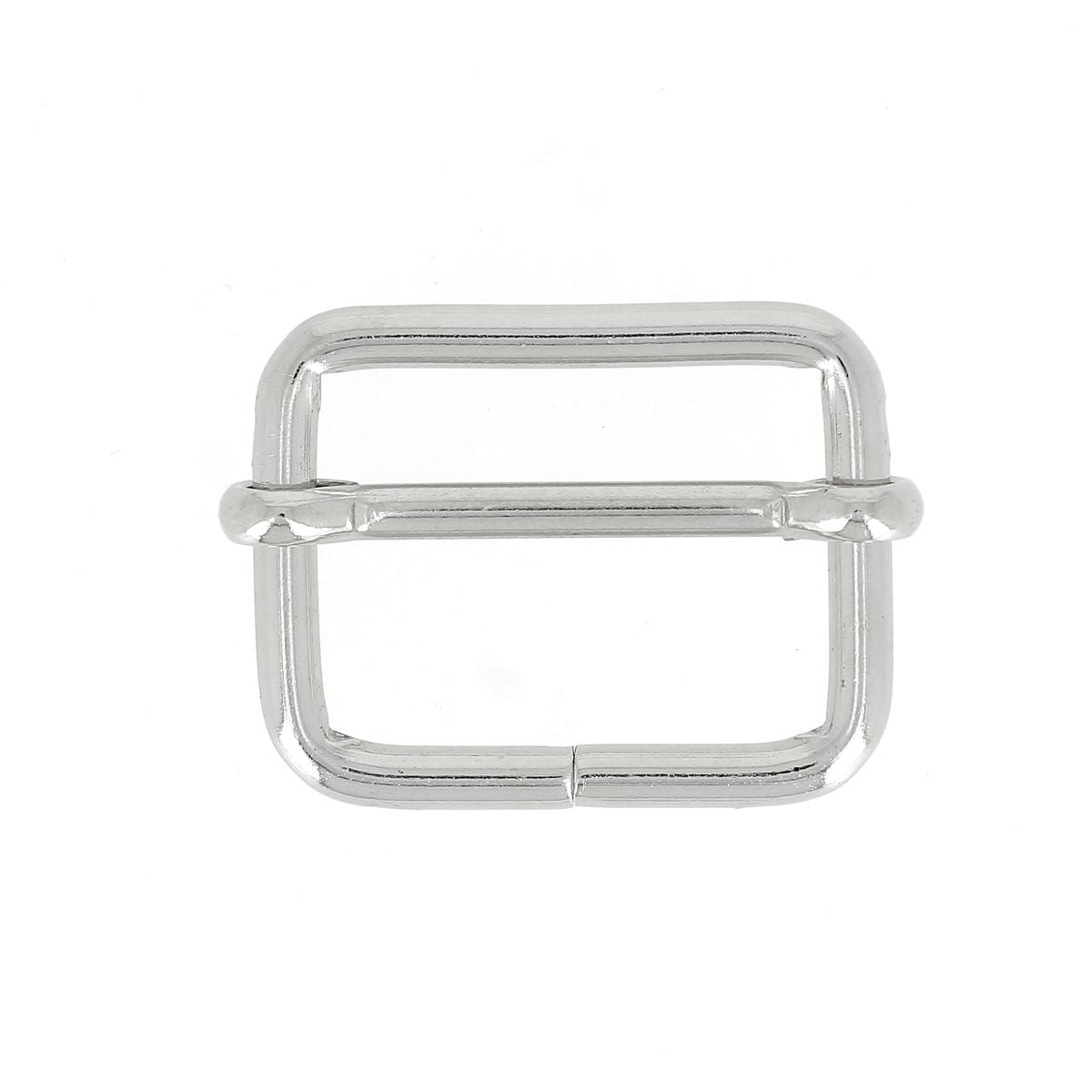 Boucle coulissante en nickelé avec fil épais, dimensions 35x26mm, pour création de bijoux ou accessoires.