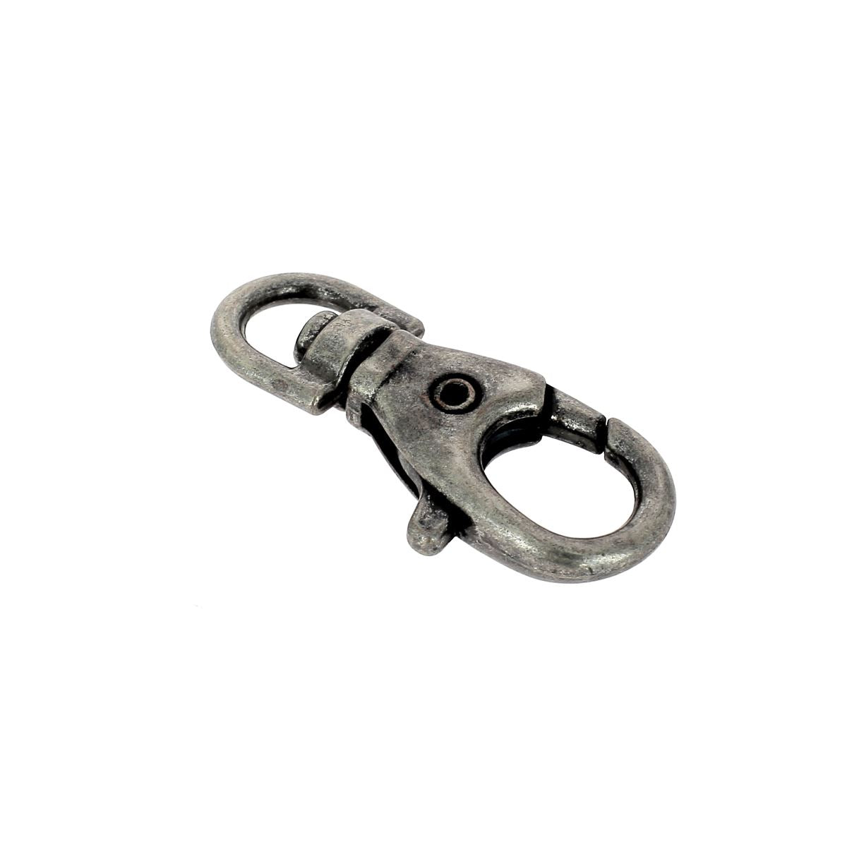 Mousqueton tournant Autres en Vieux nickel, boucle en acier de 8mm, bouclerie résistante pour fixation ou fixation d'accessoires.