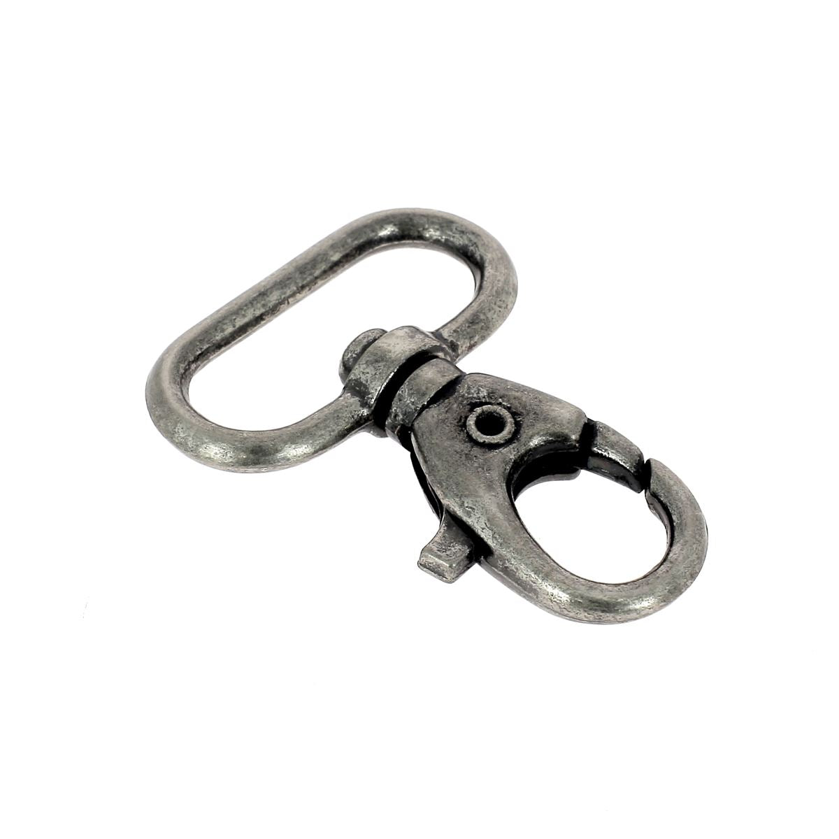 Mousqueton tournant Autres en vieux nickel, 25 mm, bouclerie résistante pour la fixation et la sécurité.