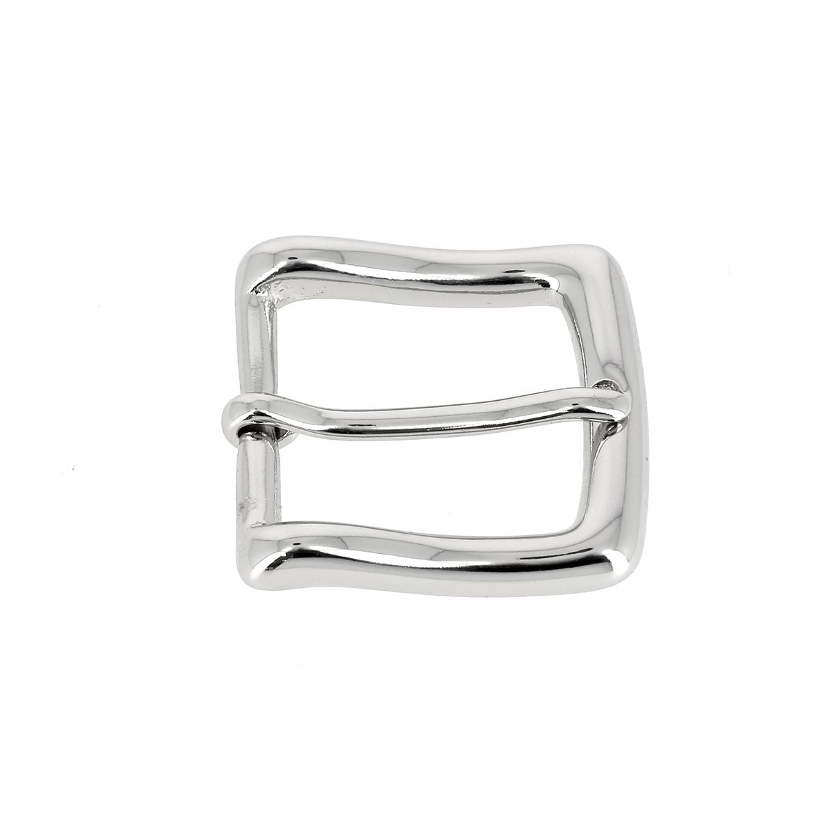 Boucle de ceinture en laiton massif AKA avec ardillon, 25mm, finition nickel, pour ceinture en cuir ou tissu.
