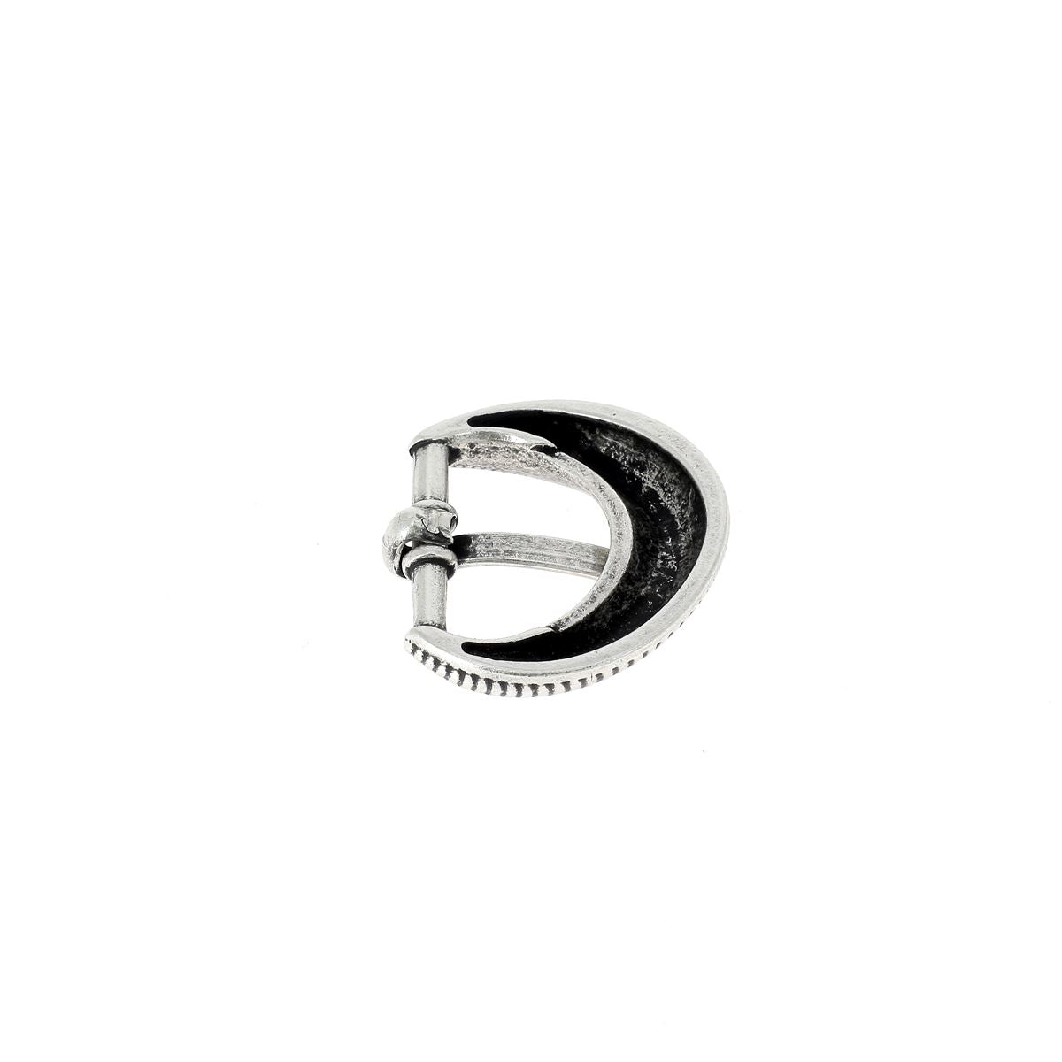 Boucle de ceinture SUN en laiton argenté vieilli de 25 mm, bouclerie pour ceinture en cuir ou tissu.