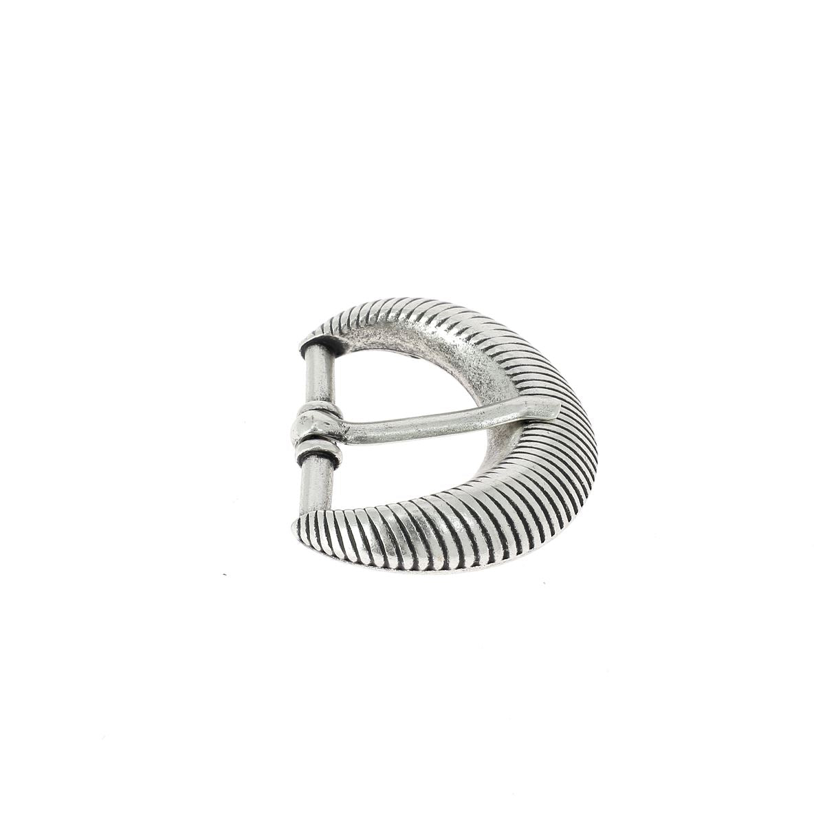 Boucle de ceinture SUN en métal argenté vieilli, 30 mm, bouclerie pour ceinture en cuir ou tissu, design robuste et élégant.