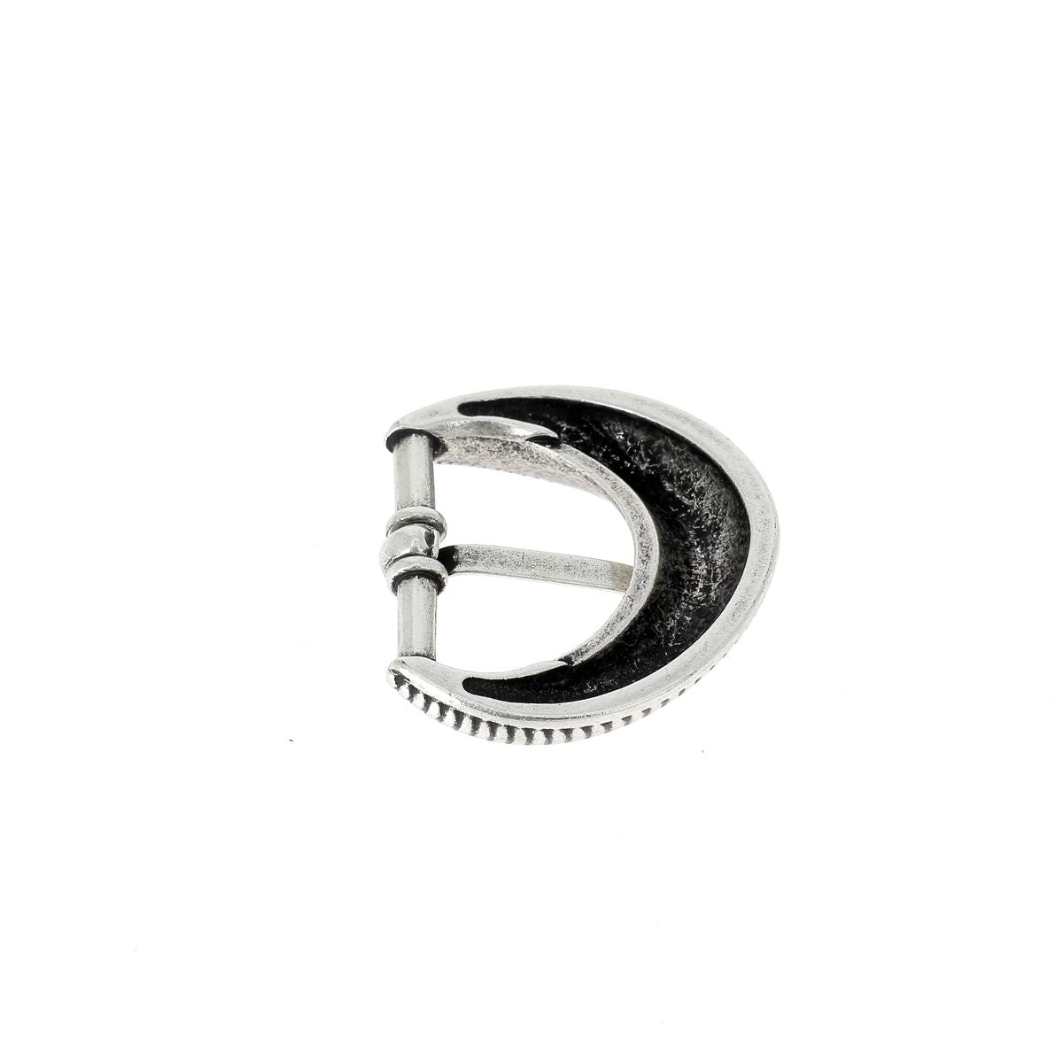 Boucle de ceinture SUN en laiton argenté vieilli, 30 mm, bouclerie pour ceinture élégante et durable.