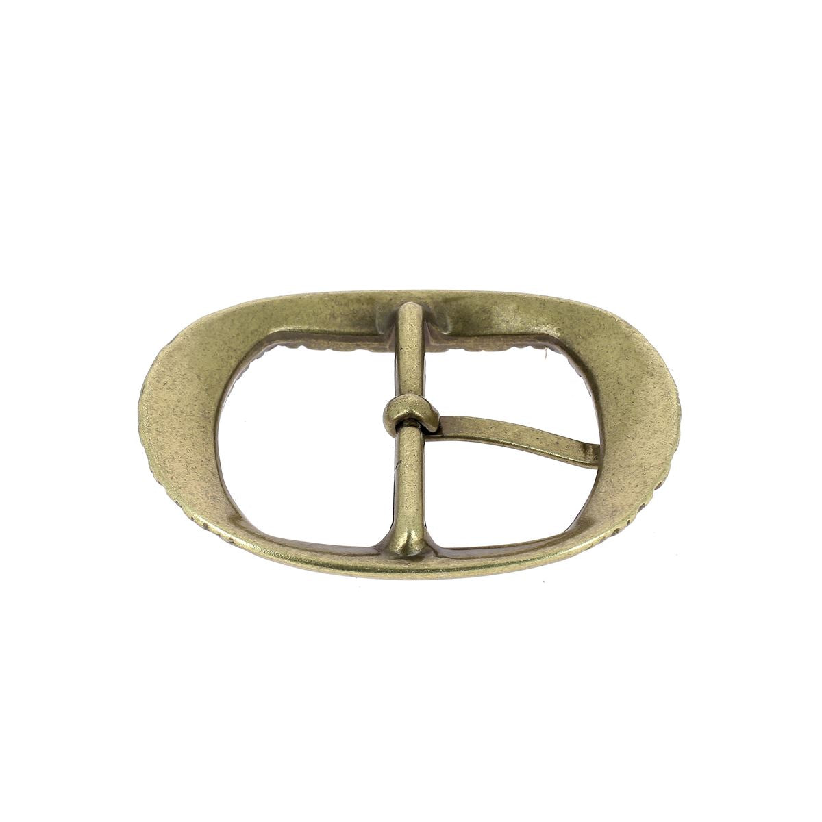 Boucle de ceinture double JUL en laiton satiné, 35mm, article de bouclerie pour ceinture élégante.