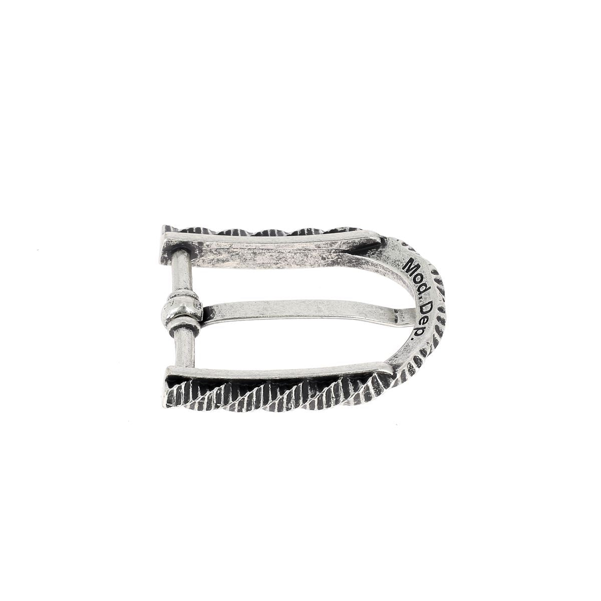 Boucle de ceinture FÉL en acier argenté vieilli, 30 mm, bouclerie pour ceinture en cuir ou tissu.