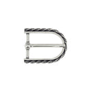 Boucle de ceinture FÉL en laiton argenté vieilli, 30 mm, bouclerie élégante pour ceinture en cuir ou tissu.