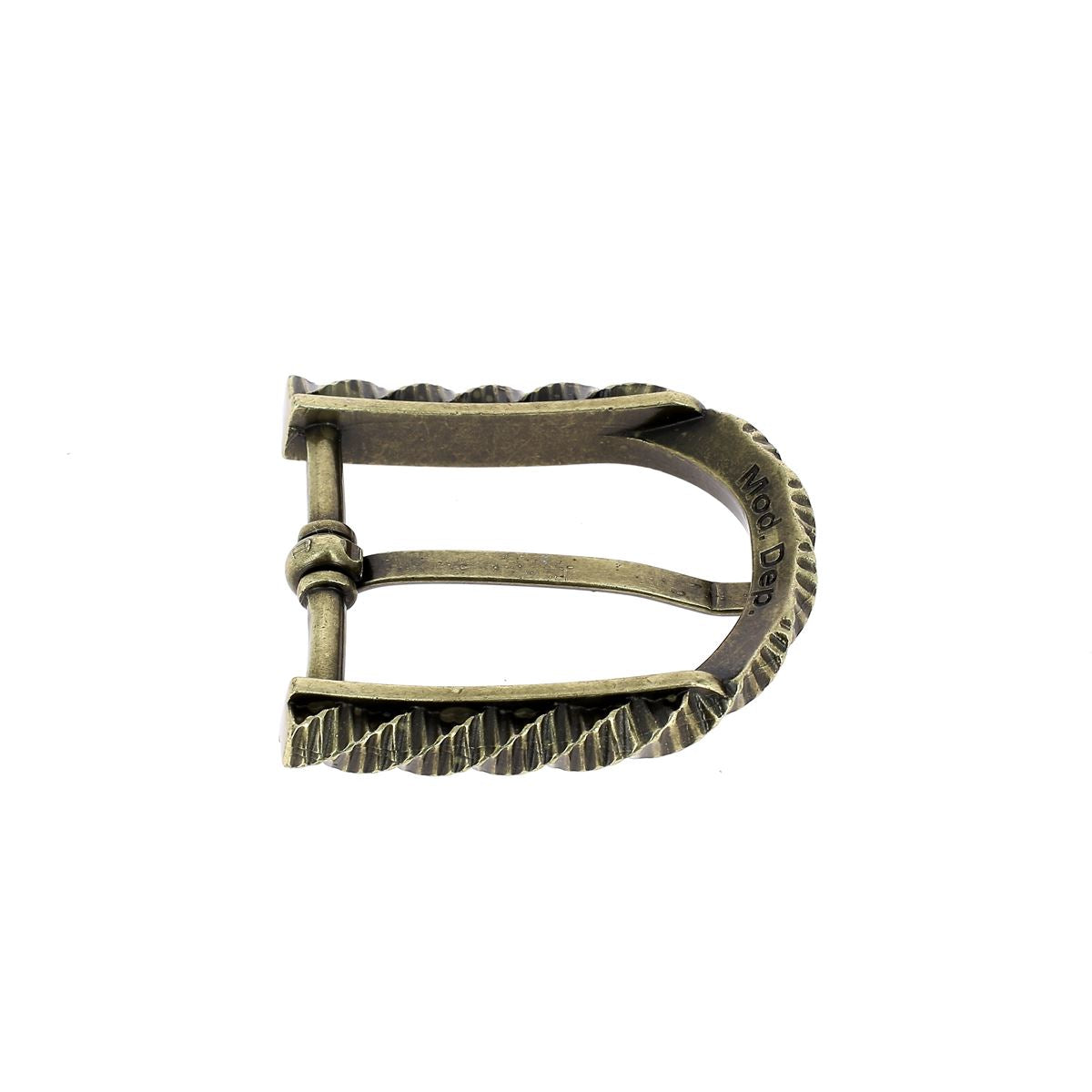 Boucle de ceinture FÉL en laiton satiné, 35 mm, avec boucle en bouclerie pour ceinture élégante et durable.