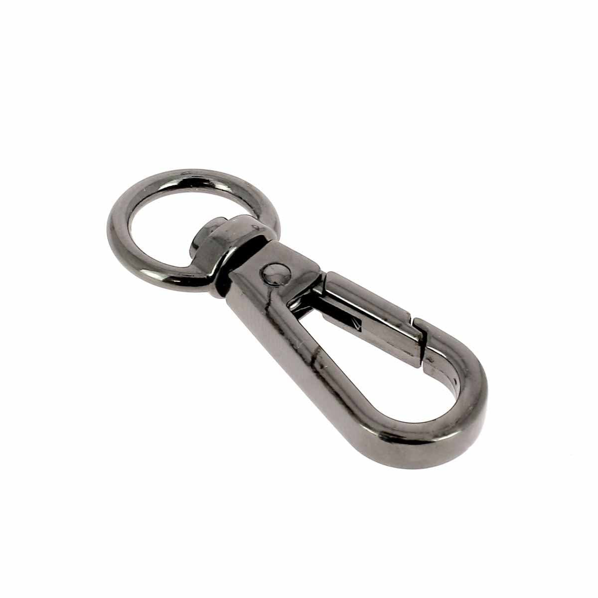 Mousqueton tournant Autres pour lanière de 11mm, attache ronde en bouclerie, fixation robuste et pratique pour accessoires.