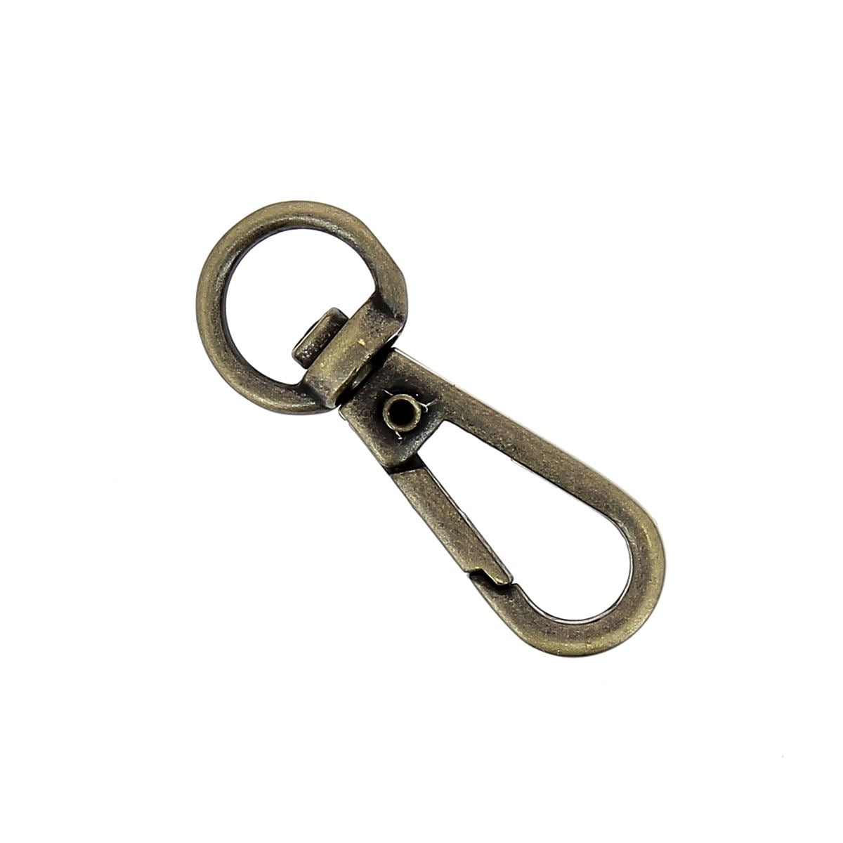 Mousqueton tournant pour lanière de 11mm, attache ronde en bouclerie, fixation sécurisée pour accessoires ou équipement.