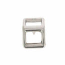 Boucle Conway en laiton nickelé, style en L, fabrication italienne, accessoire de bouclerie pour sellerie ou artisanat.