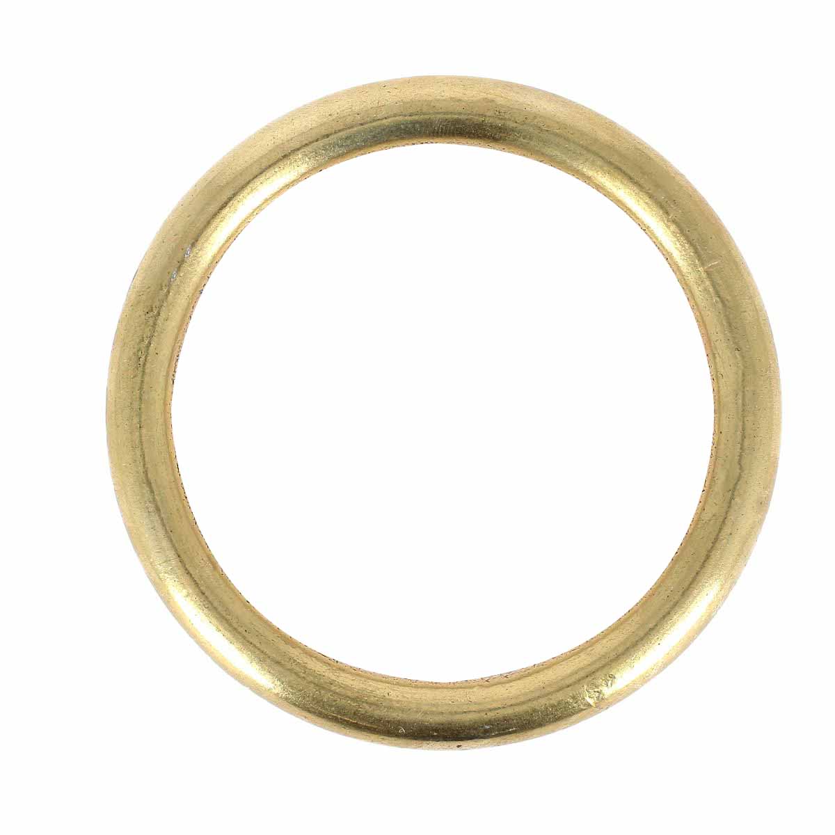 Anneau rond moulé en laiton, bouclerie artisanale italienne, pièce de fixation robuste pour bijoux ou cuir.