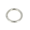 Anneau rond soudé en acier nickelé, bouclerie de fil épais pour fixation ou création de bijoux.
