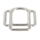 Anneau de licol à 3 passants en laiton massif, bouclerie pour équitation, diamètre 27 mm, finition nickelée.