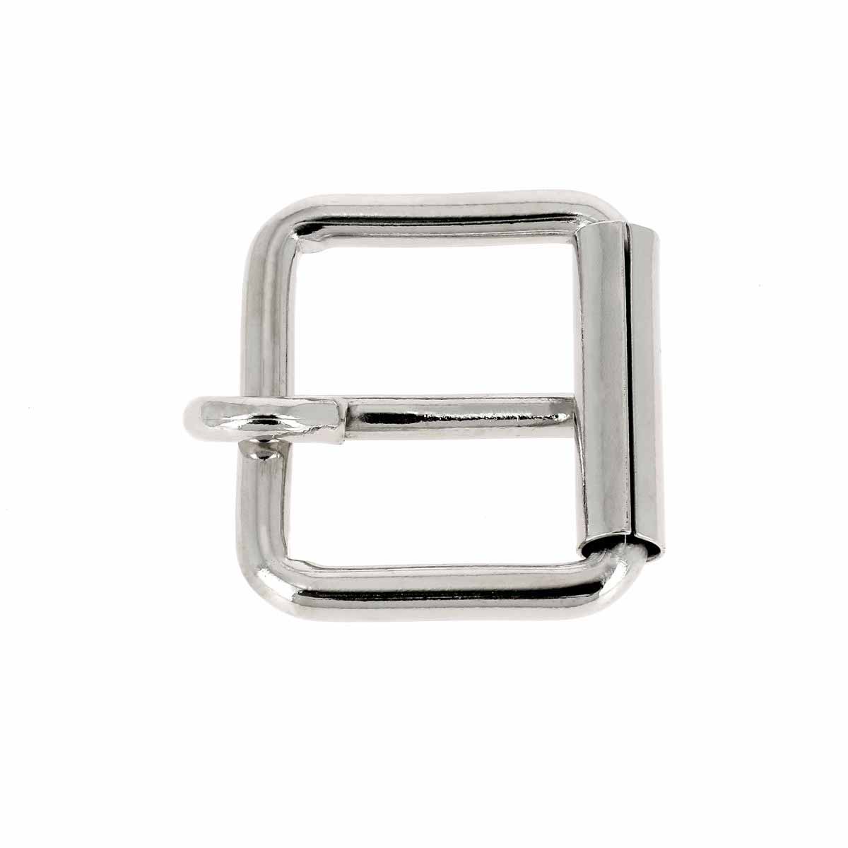 Boucle de ceinture en fil rond à rouleau et ardillon rond LYS, série lourde, en acier pour accessoires de maroquinerie.