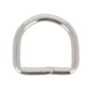 Anneau demi-rond soudé en laiton nickelé, 35 mm, pour bouclerie, fabriqué en Italie, image montrant l'anneau métallique.