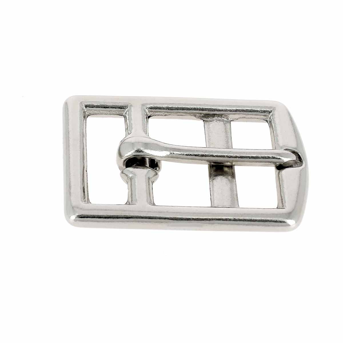 Boucle de sangle en laiton nickelé de 28 mm, système de boucle en bouclerie pour fixation ou ajustement de sangle.