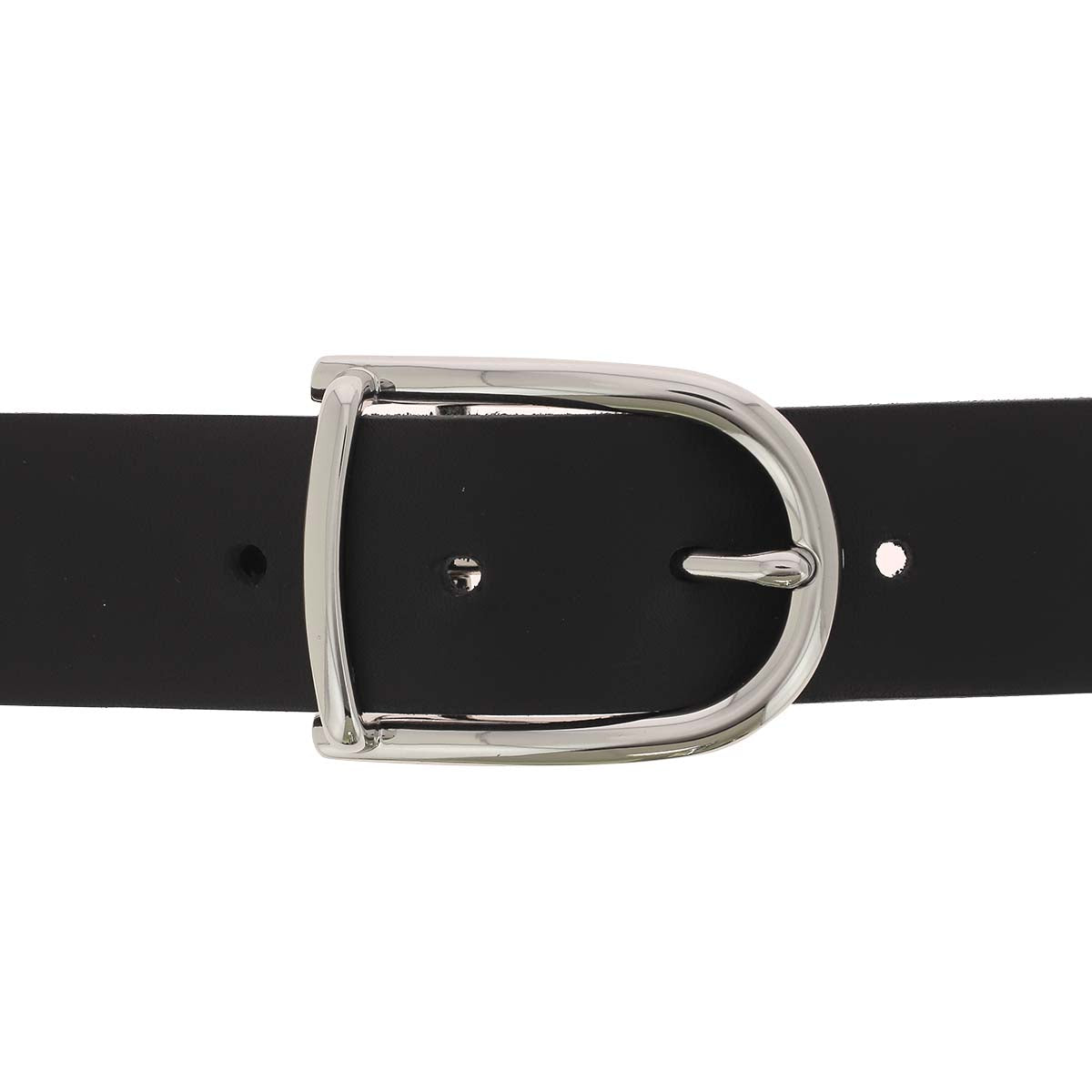 Boucle de ceinture avec passant TED en nickelé, pièce de bouclerie pour ceinture, finition métallique élégante.