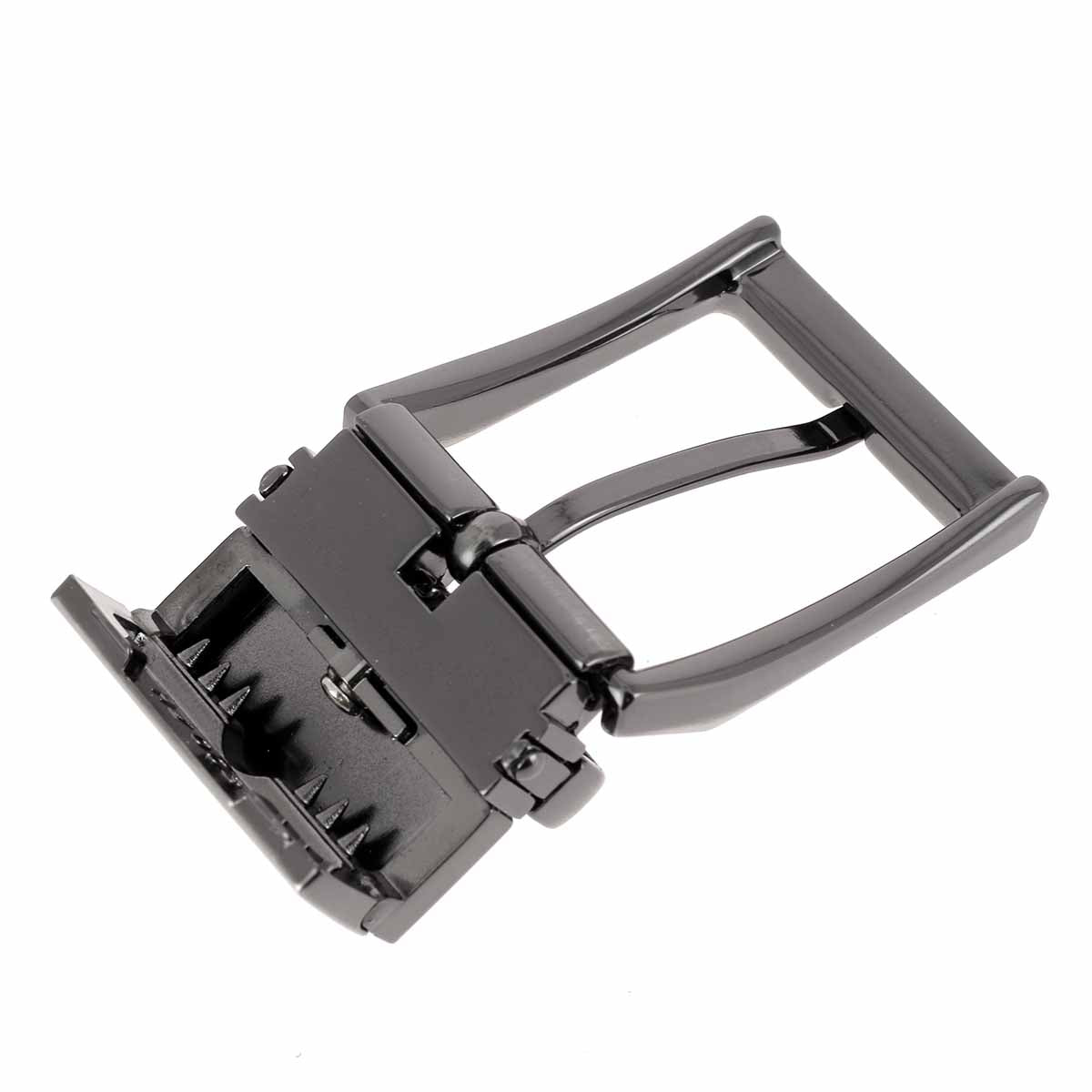 Boucle de ceinture réversible ARA en nickel satiné, boucle à griffe pour ceinture de 35mm, style élégant et durable.