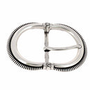 Boucle de ceinture double ZIA en laiton argent vieilli, 40mm, bouclerie robuste pour ceintures en cuir.