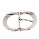 Boucle de ceinture double ZIA en acier argent vieilli, 40 mm, bouclerie de style robuste pour ceinture.