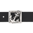 Boucle de ceinturon marine en argent vieilli avec ancre, 40mm, boucle en métal pour ceinture élégante et durable.