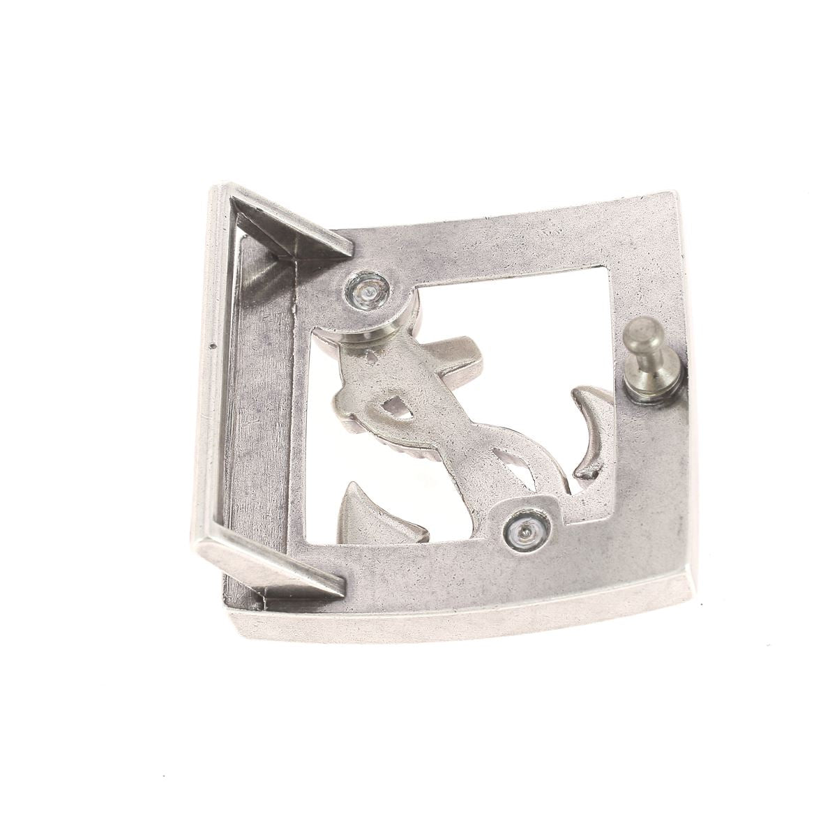 Boucle de ceinturon marine en argent vieilli, 40mm, style ancre, bouclerie pour ceinture en acier ou cuir.
