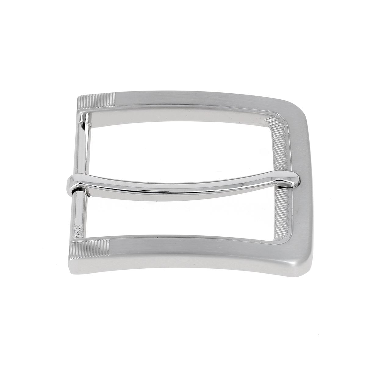 Boucle de ceinture ZÉA en nickelé de 40mm, pièce de bouclerie pour ceinture en métal durable et finition élégante.