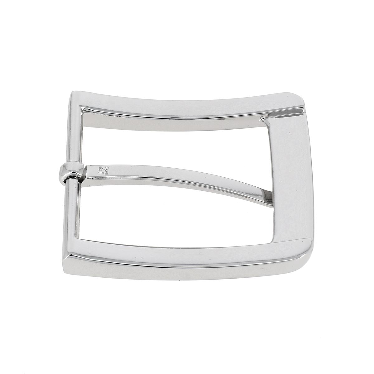Boucle de ceinture ZÉA en nickelée de 40mm, pièce de bouclerie pour ceinture en métal brillant.