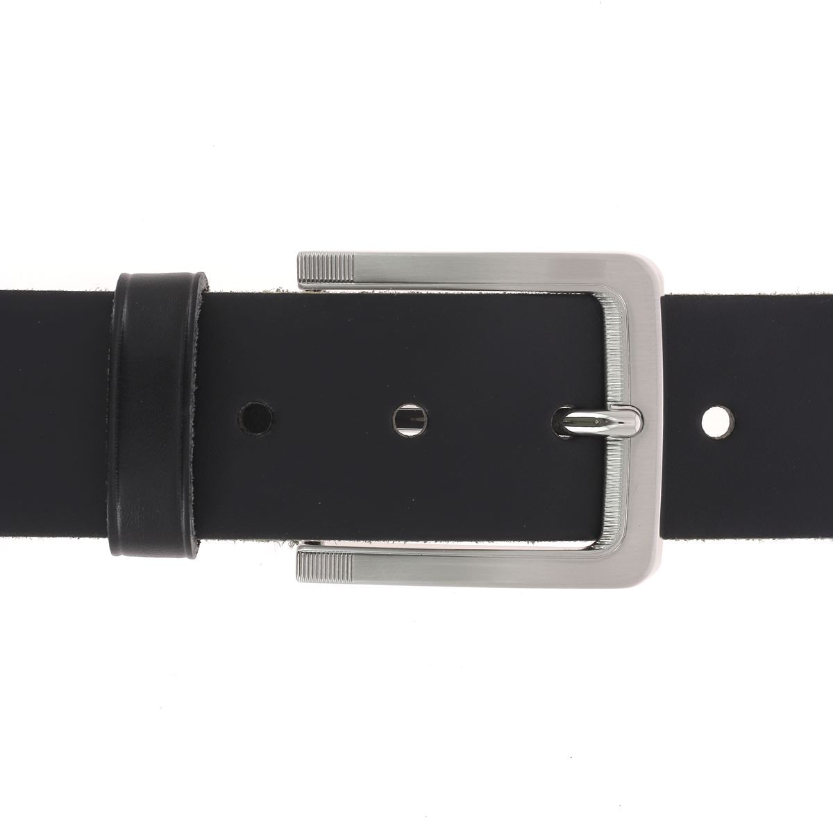 Boucle de ceinture ZÉA en nickelé, 40mm, avec une finition brillante et design élégant, pour ceinture en cuir.