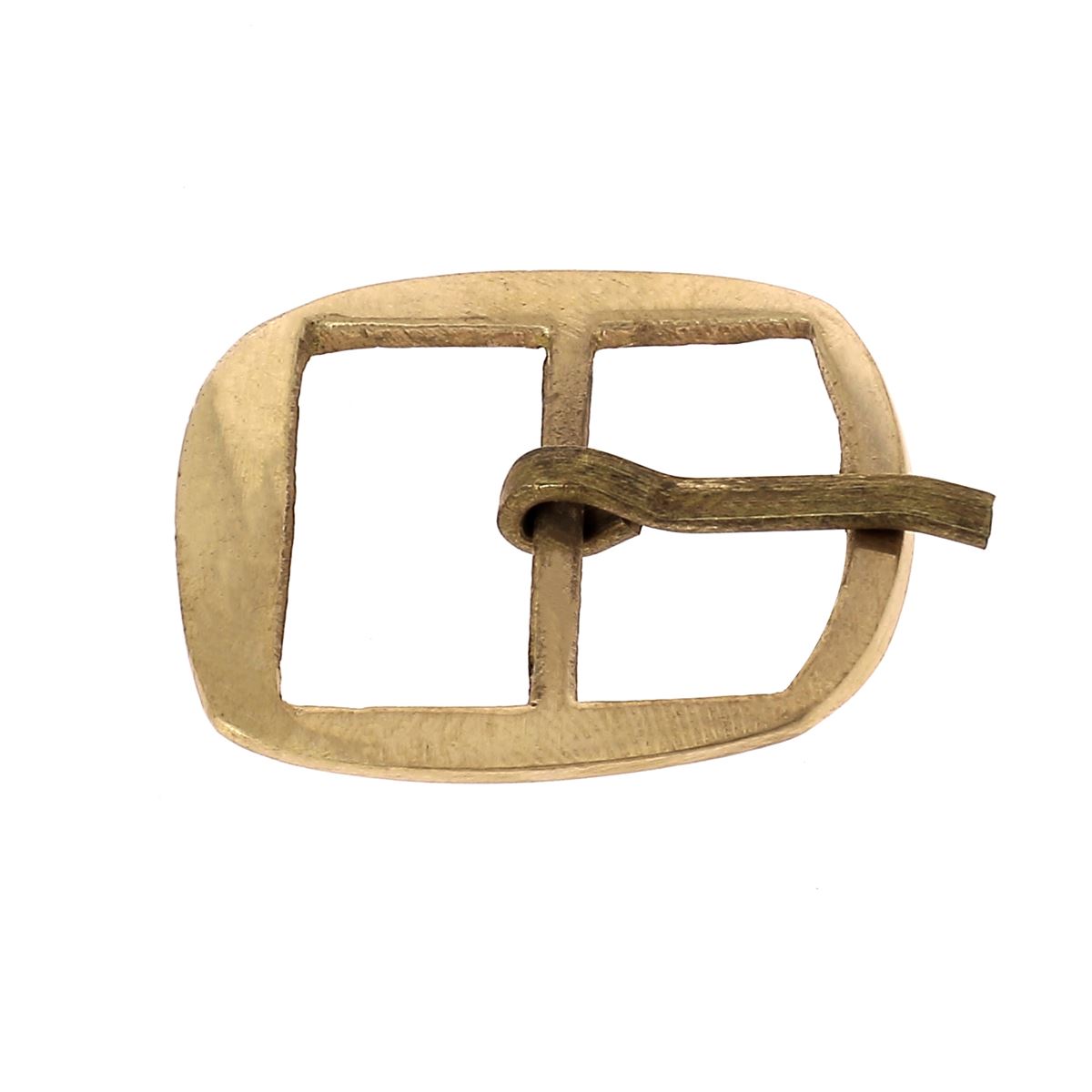 Boucle de ceinture double en laiton massif YEN, 17mm, avec finition brillante, pour ceinture en cuir ou tissu.