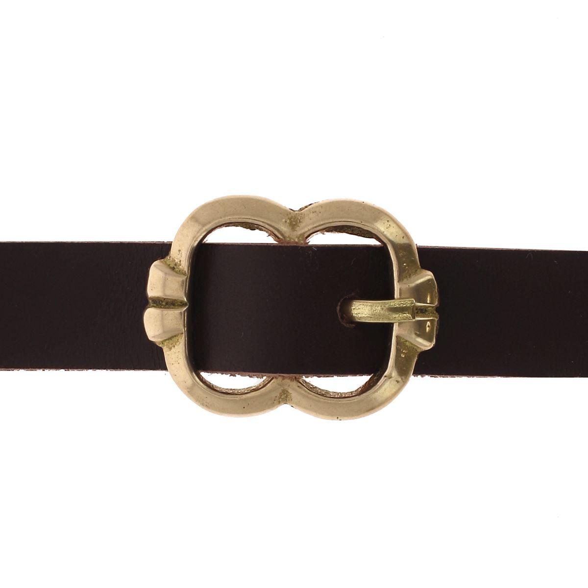 Boucle de ceinture double en laiton massif VEN de 15mm, pièce de bouclerie pour ceinture en cuir ou autres matériaux.