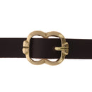 Boucle de ceinture double en laiton massif VEN de 15mm, pièce de bouclerie pour ceinture en cuir ou autres matériaux.