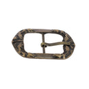 Boucle de ceinture double en laiton massif RAJ, finition vieillie, 30 mm, pour ceintures en cuir ou tissu.