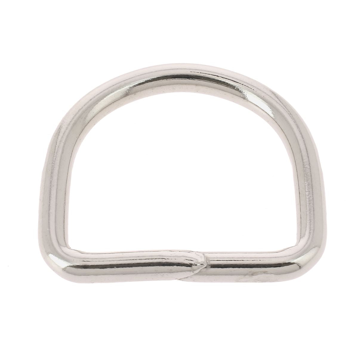 Anneau demi-rond en acier nickelé de 40mm, bouclerie soudée, série lourde, fabriqué en Italie.