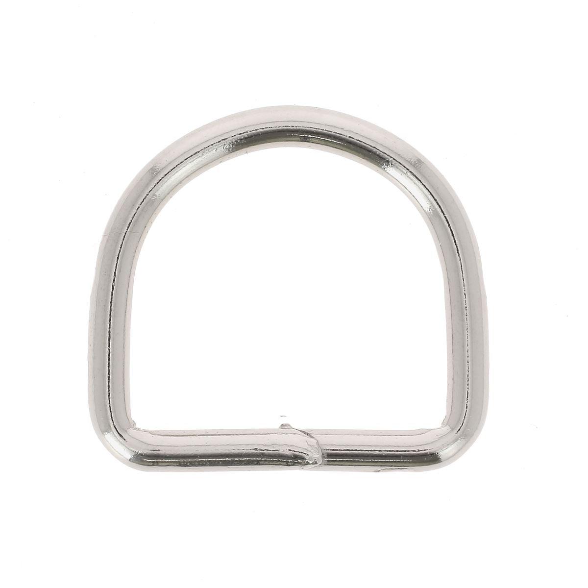 Anneau demi-rond soudé en acier nickelé de 40 mm, bouclerie lourde, fabriqué en Italie, pour fixation ou artisanat.