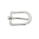 Boucle de bride en laiton massif de 20 mm avec finition nickel, conçue pour la bouclerie et la maroquinerie.