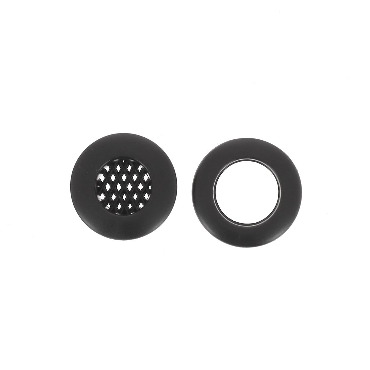 Œillet aérateur en plastique noir, clipser, diamètre 11 mm, accessoire pour ventilation ou décoration, image en gros plan.