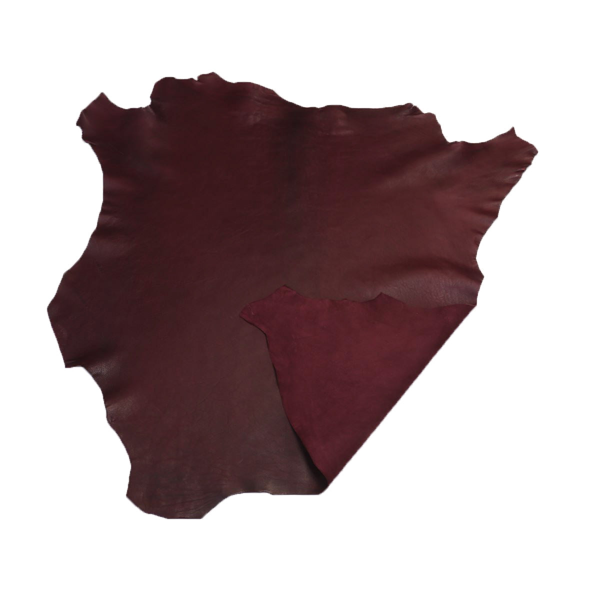 Peau entière de cuir de basane aniline de France, de couleur bordeaux, pour artisanat ou maroquinerie.