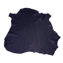 Peau entière de cuir de basane France, aniline, bleu marine, qualité 2e choix, tissu épais et doux, pour la maroquinerie ou la couture