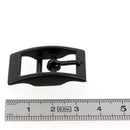 Boucle de ceinture double KIM en métal noir mat, 16 mm, pour boucle de ceinture, style robuste et moderne.