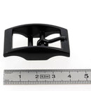 Boucle de ceinture double KIM en métal noir mat, 20 mm, pour ceinture robuste et élégante.