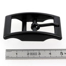 Boucle de ceinture double KIM en acier noir mat, 25 mm, pour boucle de ceinture robuste et élégante.
