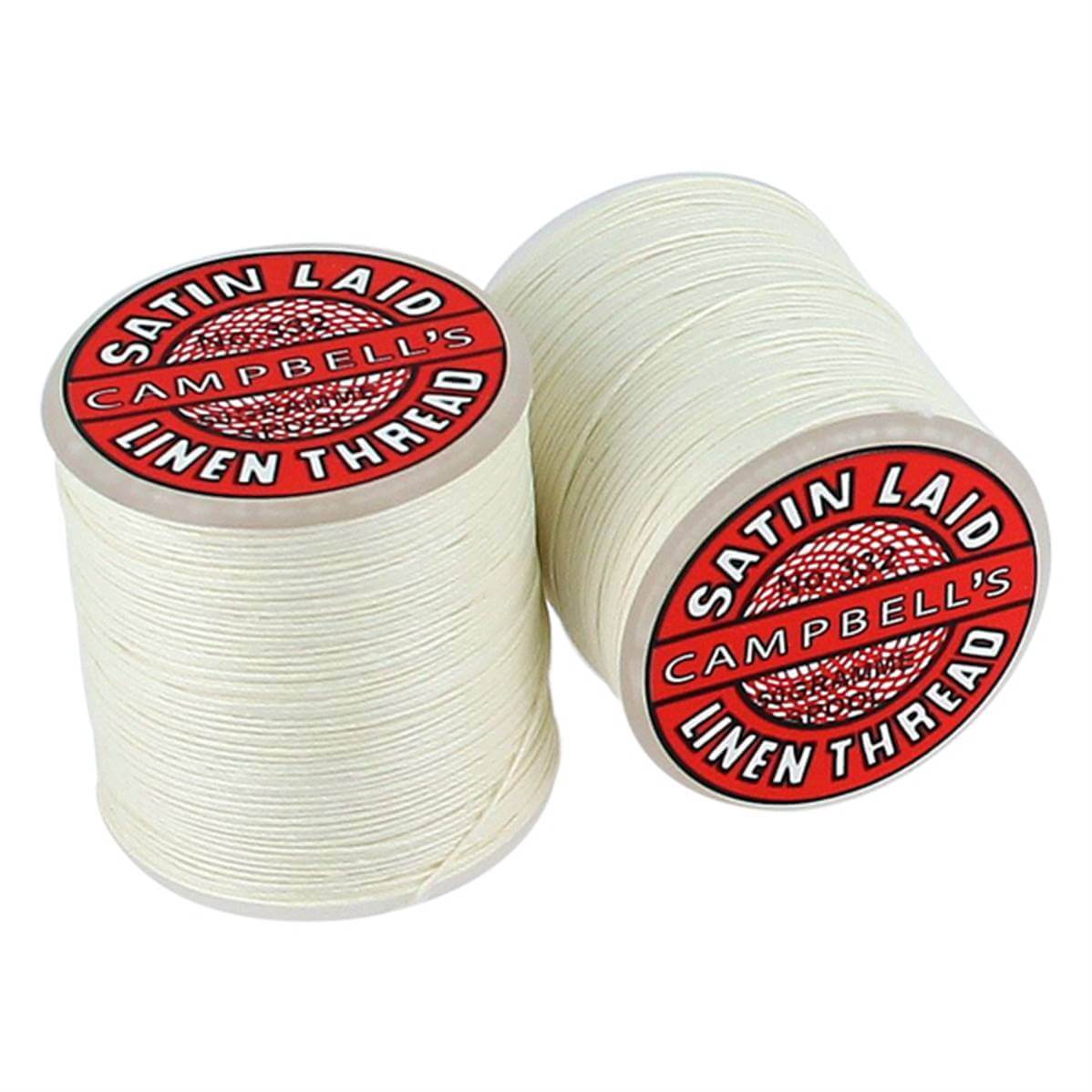 Bobine de 130m de fil de lin satiné Campbell's 18/4 couleur naturelle, mercerie pour couture et broderie