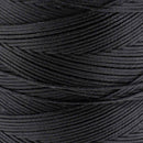Bobine de 500m de fil polyester tressé et ciré noir, diamètre 1,2mm, pour travaux de mercerie.