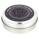 Boîte à cirer Trimadel pour l'entretien du cuir, coffret avec accessoires pour restaurer et garder le cuir en bon état.